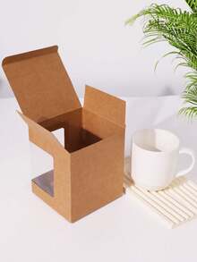 10 件/1 件马克杯礼品盒，用于运输升华马克杯，透明马克杯礼品包装盒，空白 11 盎司、12 盎司、15 盎司礼品盒（棕色/白色/粉色/黑色） - 棕色 - 查看 8