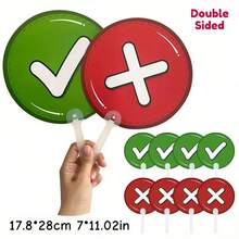 1 件 PP 材质双面课堂投票板 - 正确或错误/是或否信息，非常适合学生与教师互动，课堂投票板 | 是/错误标志 |