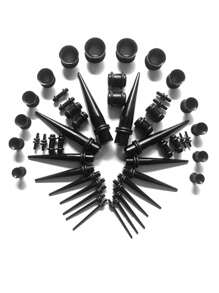 50 Stücke durchsichtige lila Acryl Ohrtunnel Ohr Dehnsätze Dehnungssets 1,6mm-10mm