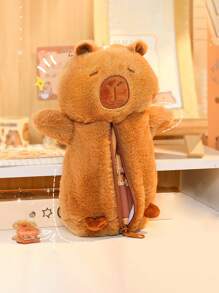 1 Peça Estojo de Lápis Macio e Espaçoso de Estudante Capivara, Estojo de Lápis, Borracha, Régua, Caneta, Armazenamento de Papelaria para Mesa do Campus, Estilo de Escada em Degraus Exibição Conveniente de Boneca, Bolsa Acessório Multifuncional em Tecido para Armazenamento de Pequenos Itens, Bolsa de Armazenamento de Cosméticos Multifuncional, Incluindo Quatro Canetas e Uma Boneca, De Volta às Aulas, Materiais Escolares, Estojo de Lápis, Bolsa Escolar