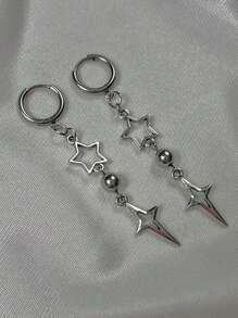 2 pares de Pendientes con diseño de estrella de Polaris | Joyería grunge hipoalergénica Y2K alternativa gótica punki