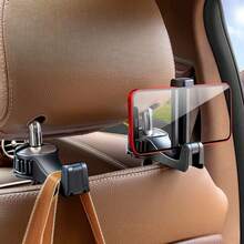 1/2pcsUpgraded 2 Pieces Car Headrest Invisible Hook 2-In-1 Car Seat Hook With Phone Holder For Hands-Free Accessory Organization, Versatile Space Saver For Wallets, Backpacks, Toys, Bottles, And Drink Caddies, Travel Essential, Lightweight Durable Finish, Universal Fit For Most Cars, Convenient Mounting, Keeps Essentials Neatly Accessible During Commutes And Road Trips - Multicolor - View 2