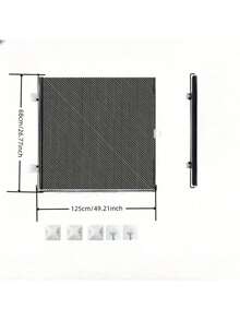 可伸缩猫狗门栅栏，无需钻孔，猫狗跳隔断，适用于楼梯、厨房、卧室入口 - 黑色 - 查看 3