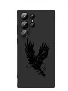1pc Eagle Anti-Drop Anti-Slip Black Phone Case Compatible With IPhone 17/17 Air/17 Pro/17 Pro Max, Honor, Redmi, Galaxy A04e/A05s/A13/A14/A15/A34/A35/A50/A52/A53/A54/S21/S22/S23/S24/S25/S25Ultra, 6A/7A/8A, 12T/13T/14T - Black - View 5