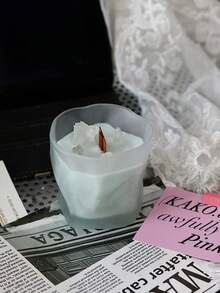 1pc Handmade Summer Beverage Scented Candle, Niche Appearance Fragrance, Blue Ice Cube Soy Wax Candle, Exquisite Gift, Girly Aroma Candle, Ethereal Atmosphere Birthday Gift For Friend - Multicolor - View 5