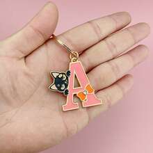 1 件 A-Z 创意动物字母钥匙扣，送给朋友的礼物，背包装饰，可爱的锌合金吊坠，四季汽车配件包饰学校卡通动物哥特 Y2k 包饰挂绳带身份证夹汽车配件包饰