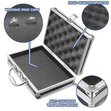 Estuche para anillos de compromiso y de boda, incluye broche, caja de herramientas multiusos de aleación de aluminio para guardar herramientas de jardinería interior y estuche portátil para joyas, manualidades, herramientas y almacenamiento de medicamentos