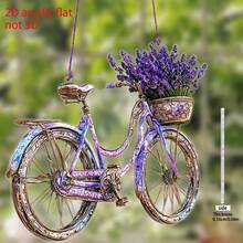2D Plane, 1 Piece, Charming Lavender Bicycle Light Catcher, Made Of Acrylic, With A Purple String, Very Suitable For Home And Garden Decoration, Cafe Ambiance, Purple Theme - A Perfect Gift For Friends, Family And Cycling Enthusiasts - Purple - View 5