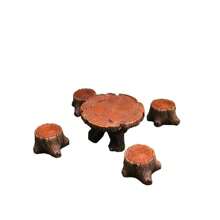 5pcs Mini Table And Chair Set, Mini Resin Decoration Kit, Micro Landscape Decor DIY Handicraft, Succulent Home Decor, Garden & Outdoor Decoration