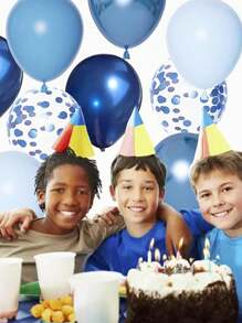 Conjunto de 10/40 globos de látex azul y blanco con confeti para suministros de fiestas temáticas de cumpleaños, decoración de boda bautista, despedida de soltera, Navidad