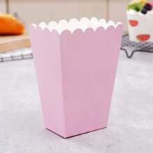 10pcs Solid Color Pink Food Box, Gift Wrapping Supplies, Birthday Babe Shower Wedding Party Room Table Decoration Family Movie Night French Fries Box, Popcorn Cups, Popcorn Buckets Treat Boxes Containers Macaroni Packaging Box