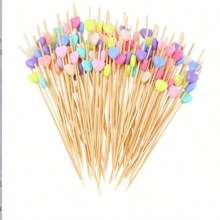 12cm Gold Wooden Skewers, 20/50/100/200/400pcs Pack, Suitable For Burgers, Sandwiches, Cakes, Fruit Desserts, Party Supplies, Perfect For Appetizers, Fruit Kabobs And Party Decorations, Wedding Decorations,School Supplies
