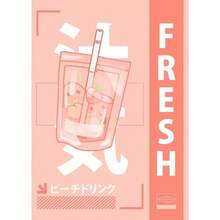 1 件日式 90 年代粉色饮料牛奶桃汁黄油艺术海报帆布画墙面印刷画客厅家居装饰可选画框 - 彩色 - 查看 46