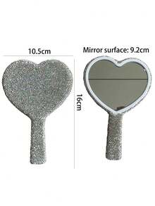 1 件创意心形水晶装饰化妆镜，公主化妆镜 - 彩色 - 查看 9