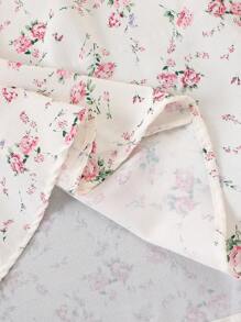 Vestido de tirantes finos con hombros al descubierto y estampado floral elegante para niñas, para primavera/verano