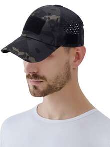 Boné de beisebol camuflado militar 1 peça - chapéu tático respirável com e compartimento para óculos