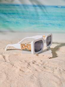 Tropiscape Retro quadratische Plastik Unisex Sonnenbrille, modischer klassischer Stil für Outdoor-Aktivitäten, Strände, Urlaube, UV-Schutz elegante Sonnenbrille Strandaccessoires für Damen Sonnenbrille Sonnenbrillen Shades Urlaubsstimmung Urlaub Entspannung Strand
