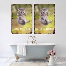 Tinplate Painting 2pcs Posters For Wall Motivational Cat Wall Art Inspirational Posters Print Canvas Home Living Room Bedroom Decor - Aluminum - View 5