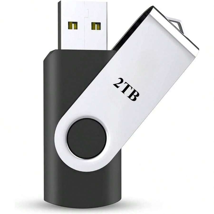 2TB USB Flash Drives Portable External USB Thumb Hard Drive Mobile Storage 2TB For PC, , Desktop, Laptop, - 黑色 - 查看 1