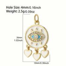 1pc Copper Micro-Inlaid Zirconia Devil Eye Dog Sun Shaped Pendant, DIY Bracelet Necklace Earrings Keychain Versatile Accessory - Multicolor - View 44