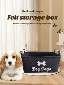 1pc Pet Dog Toy Storage Box, Casual Home Organizer Goods