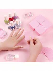 300/600/1000 paquets Lingettes pour ongles, en tissu non tissé, retirant rapidement le vernis à ongles de manière professionnelle. Équipement pour le camping et la randonnée en plein air. Couleurs assorties