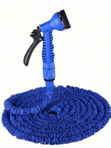 3X 伸缩重型橡胶花园软管，带高压水枪 - 3/4 英寸四季户外软管，适用于洗车、草坪护理和庭院工作，包括欧洲螺纹适配器 - 彩色 - 查看 6