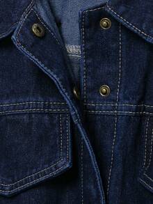 Retro Collar Denim Jacket With Belt, Suitable For Spring And Autumn