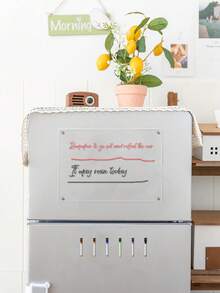 1 Set Magnetic Transparent Acrylic Monthly & Weekly Planner Whiteboard, Erasable Magnetic Fridge Memo Board (Comes With 6 Random Color Whiteboard Markers) - Transparent - View 10