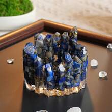6-7cm Crystal Column Bowl - Crystal Stone Candle Holder - Crystal Stone Bracelet Jewelry Container Storage Box Decor - Ideal For Cleaning Crystals, Great Gift For Women And Home Healing Decor - Multicolor - View 15