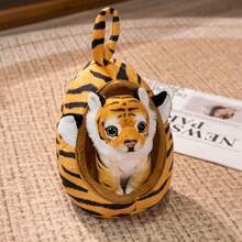 18cm Cute Tiger Plush Toy With Cozy Bed - Adorable Stuffed Animal Doll Set, Soft Plushie For Kids, Baby Shower Gift, Nursery Decor, Valentines Present