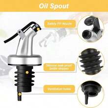 2/4/6 Pcs Multi-Color Gold/Silver Oil Bottle Spouts, Plastic Bottle Caps, Pump Dispenser Tops, Versatile Oil Bottle Pouring Accessories