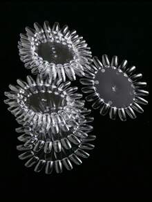 20/10/5/3pcs,Flat False Nail Tips, Acrylic Nail Tips, False Fake Nail Tips Display Chart ,Nail Supplies,Clear Round Nail Art Practice Wheel Polish, For DIY Manicure Nail Salon (Beige,Transparent) - Multicolor - View 11