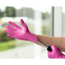 Pink Gloves Disposable Latex Free – Pink Nitrile Gloves Medium, Latex Free Glove Medium, Guantes De Nitrilo, For Hair Dye, Salon, Cleaning, Tattoo, Food Prep, Powder Free – 100 Pack - Medium 100 Count (Pack of 1) - View 2