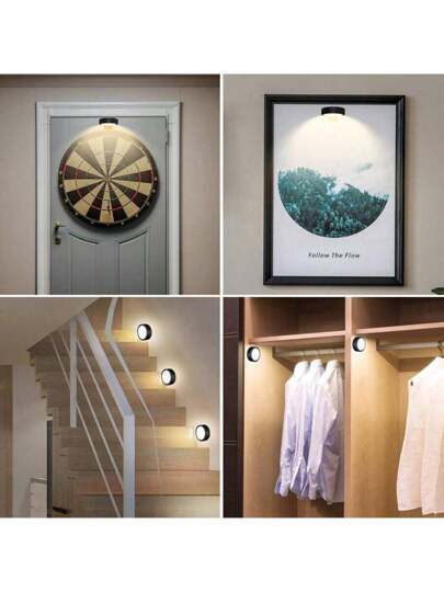 Battery Powered LED Wand Lights Remote Control, Dimmable Temperature Timer, Cordless Sconce Lighting Gallery, Staircase, Hallway, Bedroom Frame (Batteries Not Included) view 2