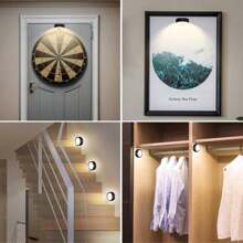 3pcs Battery Powered LED Wall Lights With Remote Control, Dimmable Color Temperature & Timer, Cordless Wall Sconce Lighting Suitable For Gallery, Staircase, Hallway, Bedroom Frame Decor (Batteries Not Included)