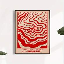 1 pezzo di stampa su tela geometrica di stile Art Deco da 30 cm, opera d'arte murale con occhi, decorazione casa moderna e versatile (senza cornice, edizione primavera-estate) - Multicolore - Visualizzare 14