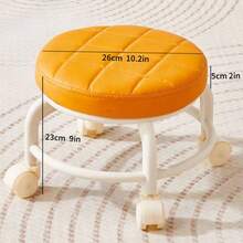1 pieza Silla de aprendizaje para niños con polea familiar, taburete universal, taburete redondo pequeño, escalón, taburete bajo, silla de ruedas perezosa, rueda universal, pequeña silla cosida con belleza, banco famoso en internet, taburete móvil cosido con belleza - Multicolor - Ver 11