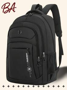 Multi-Compartment Letter Print Nylon Backpack, Fits 15.6" Laptop, Multi-Pocket Lightweight Bookbag, Multifunctional Daypack, Large Capacity Travel Bag, Convenient Commuter Bag, Suitable For Students, Middle/High Schoolers, Nurses, Teachers, Business Professionals, Travel, Commute, Shopping, Office, Dating, Hiking, Training, Work, Birthday Gift, Holiday Gift, Backpack - Multicolor - View 14