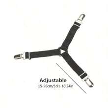 4 piezas de sujetadores de sábana triangular para el hogar, clips ajustables de fijación de sábana elástica para sofá/cama, faja de fijación de manteles, hebillas de sábana antideslizantes y anti-carreras