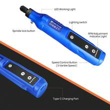 AutoFu Cordless Rotary Multi Tool Variable 5 Speed & 80 Accessory Set Mini Drill Polishing Sanding Kit Grinding Portable DIY Gift - Blue - View 9