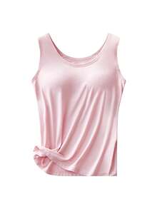 3pcs/Set Supportive Cup Racerback Yoga Vest, Modal Round Neck Anti-Exposure Casual Sports Tank Top For Women, Workout - Multicolor - View 6