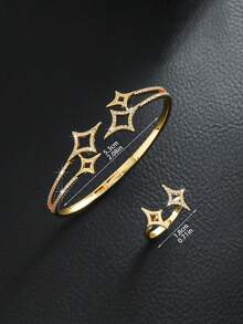 1 套铜材质中东流行发光精致手链和戒指豪华礼品套装，适合日常佩戴 - 手鐲+戒指 - 查看 10