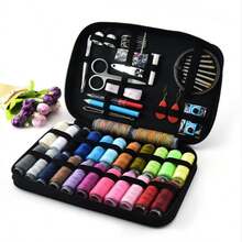 1pc Portable Sewing Kit, 10-Piece Household Sewing Tools Kits With Thread Organizer Box, Sewing Supplies - Black - View 4