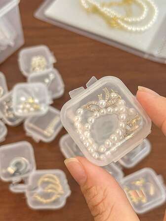 10/20 stuks transparante sieraden edelstenen kleine organizerdoos, plastic opbergdoos voor nagelkunstdecoratie, kleine sieraden en kralenopslag