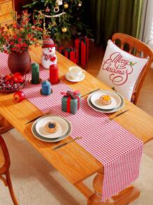 1 Peça Trilho de Mesa Xadrez Vermelho de Natal, Xadrez Vermelho e Branco Clássico, Adequado para Mesa de Jantar, Armários, Prateleiras, Capa Protetora, para Festas, Comemorações, Casamentos, Ano Novo, Decorações de Natal e Ação de Graças