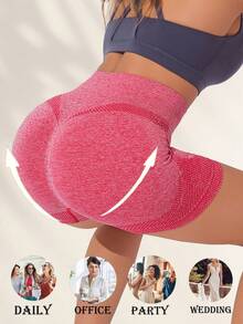 5pcs Seamless High Waist Shaping Sports Shorts Sculpting Waist Butt Lifter Fashionable Fitness Biker Shorts - Multicolor - View 3