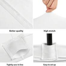 6 Pack Spandex Table Covers 6 Feet, Stretch/Fitted Table Covers For 6 Feet Folding Table, Rectangular Spandex Table Cloths For Wedding Party Or Event (6FT-6PCS, White) - 白色 - 查看 4