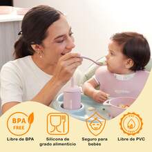 Cuchara de silicon con madera para bebé - Verde - Ver 3