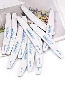 NailShine 3片/5片/10片/25片装 专业指甲锉砂纸 强力加厚 80/100/150/180/240/320目 指甲锉抛光器 美甲打磨 半月形 石灰工具 - 彩色 - 查看 4